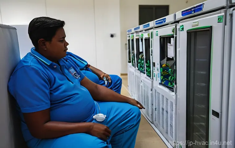 공조냉동기계 기술자와 재난 대응 시스템 - **Prompt:** A group of diverse professional air conditioning and refrigeration technicians, both mal...