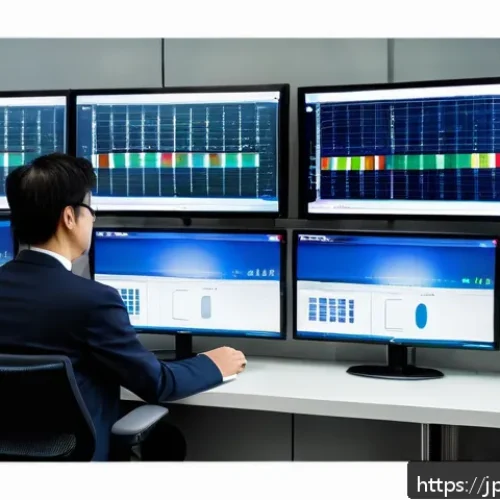 공조냉동기계 설비의 설계 사례 - A cutting-edge industrial refrigeration machine control room in a Japanese commercial facility, feat...